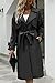 Bellivera Women Trench Coat Long Jacket Faux Leather Classic Lapel Belt Loose Overcoat 2225 Black XL
