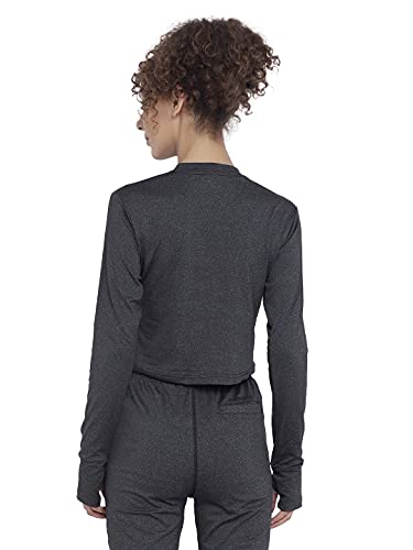Image of CHKOKKO Women's Polyester Regular Fit Round Neck Full Sleeves Gym Crop Top