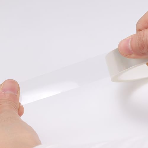 Image of HARFINGTON 4 Rolls High Temperature Masking Tape 4 /5 inch x108ft(20mmx33m) 0.05mm Thick PET Film Silicone Adhesive Heat Resistant Tapes for Heat Press Anodizing Circuit Board, Transparent