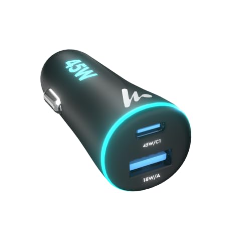 Image of PD 45W superfast Charging 2.0 Car Charger with Type C & USB A,Power Delivery, PPS & QC 3.0, Dual Port (45W + 18W), 12V-24V Compatible, Multi-Layer Protection, 2-Years Manufacturer Warranty