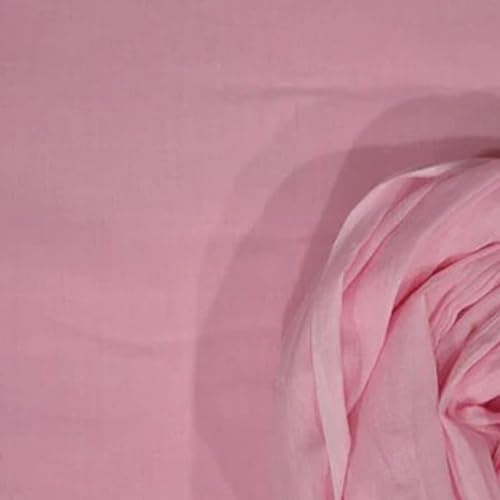 Image of 100% Pure Cotton Solid Mulmul Fabric Material|Reusable Ultra Fine Mulmul Fabric|Lightweight Soft Smooth Piece Linning,Stole,Dupatta,Cushion Pillow Cover (Primrose Pink,2.5 Meters)