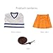 Nami Dress Cosplay Costume - Girls Live Action T-Shirt & Pleated Skirt with Belt - Halloween Set (Color: Nami, Size: Large)