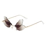 RUNHUIS Dragonfly Rimless Sunglasses Butterfly Fairy Wing Shades Glasses Fashion Party Sunglasses for Women Tee