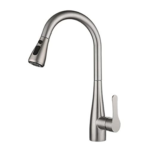Robinet de cuisine en acier inoxydable brossé au design durable et finitions haut de gamme