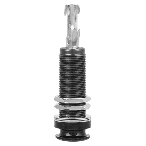 Jack mono en laiton noir pour guitare basse avec système de verrouillage de sangle intégré