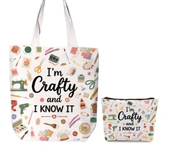 Image of Y1tvei Canvas Bags Gifts, Tote Bag with Makeup Pouch, Birthday Party Favors