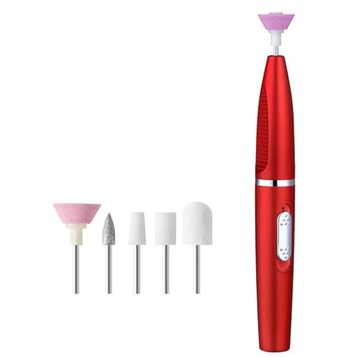 Torno Para Uñas Profesional Torno Uñas Cortauñas Electrico Adultos Cortauñas pies Nail cutter Alicate alicates corta uñas profesional Mango largo Recargable USB 2 Velocidades (Red,20x145 mm)
