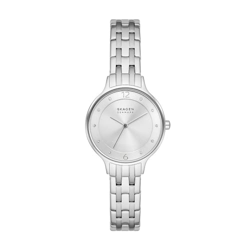 Skagen Anita Lille Reloj Para Mujer, Movimiento De Cuarzo Con Correa De Acero O Piel, Tono Plateado, 30mm Skagen Anita Lille Reloj Para Mujer, Movimiento De Cuarzo Con Correa De Acero O Piel, Tono Plateado, 30mm