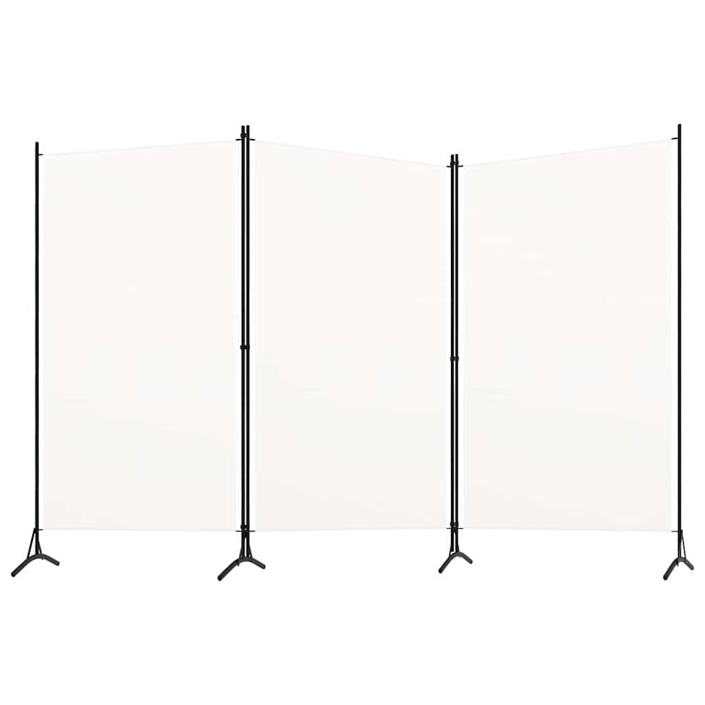Paravent 3 Panneaux Blanc 260x180 cm Tissu Pliable Separateur Piece