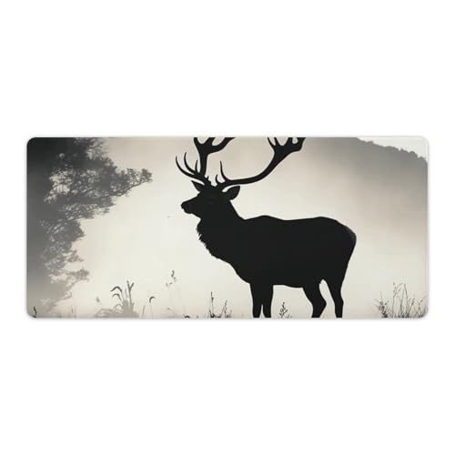 Tapis de souris de jeu silhouette de cerf pour un bureau à la maison élégant