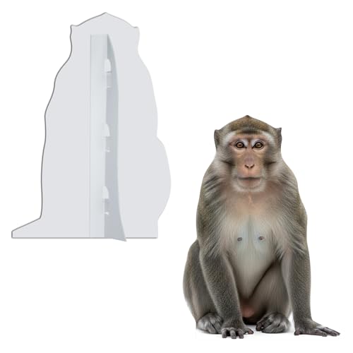 Image of Monkey 4FT Life Size Cardboard Cutout, Fun Animal Standup, 1 PC | Fun Animal Standup Cardboard Cutout for Events, Party Decorations, Birthday Parties, Photo Shoots, Home & Office Decor.