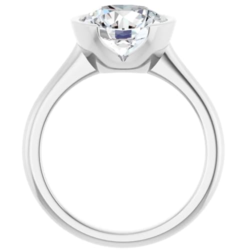 2 Ct. Round Lab Diamond Engagement Ring Bezel Set4