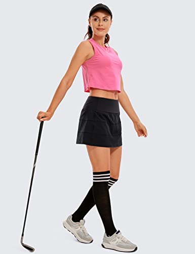 CRZ YOGA Women's Lightweight High Waisted Tennis Skirts A Line Athletic Workout Running Sports Golf Skorts with Pockets4