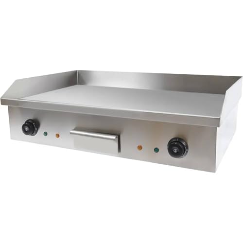 Image of Large 29-Inch Electric Flat Top Grill - Adjustable Temperature Stainless Steel Commercial Frying Pan for Restaurants & Home Use