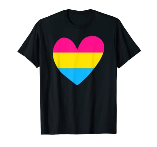 Lindo Pansexual Gay Orgullo LGBT Gráfico Corazón Camiseta