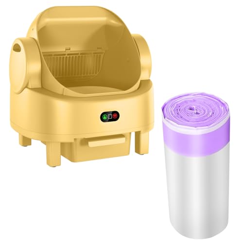 Cat Litter Bags, 10 Pack Durable Drawstring Litter Box Liners for Automatic Cat Litter Box,Replacement Extra Large Cat Litter Box Liners, 1 Rolls Drawstring Trash Bags for Robot (Purple)