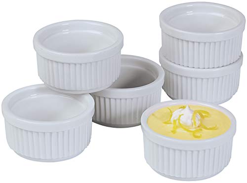 Prepworks By Progressive Porcelain Stacking Ramekins-Set Of 6 For Baking, Crème Brulee Dishes, Souffle, Flan Pan Sauce, Custard, Pudding Cups, Dipping Bowls #TOP2