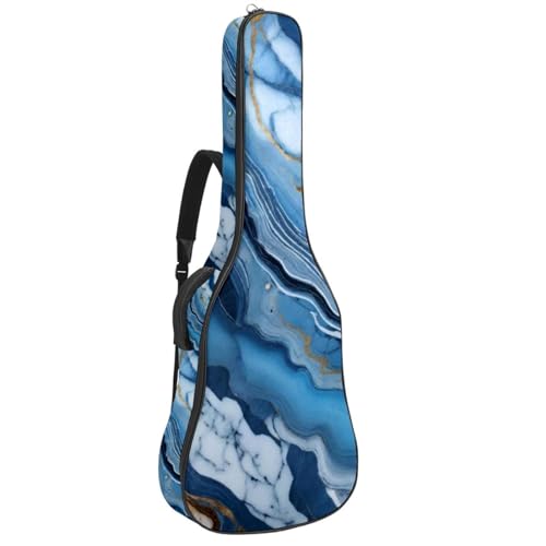 Housse guitare acoustique étanche marbre bleu - Solution transport sécurisé contre l'humidité