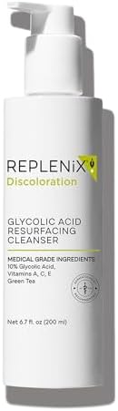 Replenix Glycolic Acid Resurfacing Facial Cleanser, Gentle Medical Grade Exfoliating Face Wash for Skin Discoloration (6.7 fl. oz)