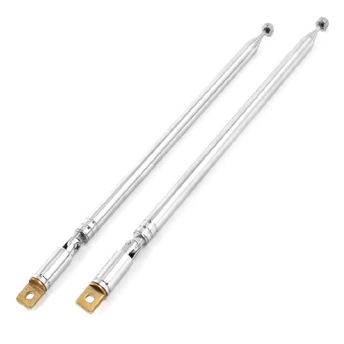 uxcell 2Pcs Vehicle Car 77cm Length 7 Sections Rotating Rod Telescopic Antenna Aerial