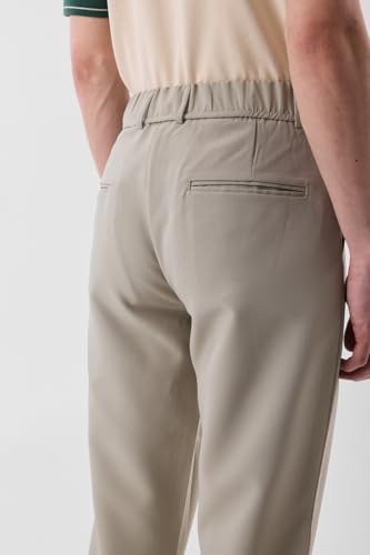 Image of SNITCH Men Formal Trousers | Slim Fit Pleated Front Design | Durable Polyester Blend with Medium Stretch | Perfect for Office & Formal Occasions