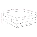 Mirjan24 Couchtisch Luriso, Sofatisch, Obere Tischplatte frei drehbar, Kaffeetisch, Wohnzimmertisch, Teetisch (Weiß/Wotan Eiche) – Bild 3