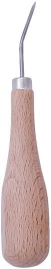 Dailylike 1pc Wooden Diamond Rhombus Awl 3mm 4mm 5-6mm DIY Leather Stitching Sewing Awl Leather Craft Punch Tool - (Color: Bent Cone)