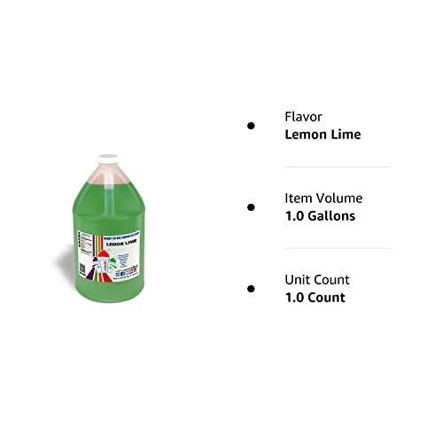 Snowie - Shaved Ice Snow Cone Ready To Use Syrup - Gallon (Flavor: Lemon Lime) #TOP5