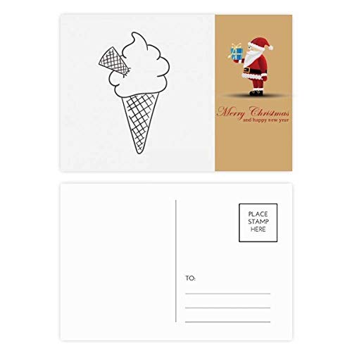 Cartes postales cônes souples Père Noël Black Line pour cadeaux