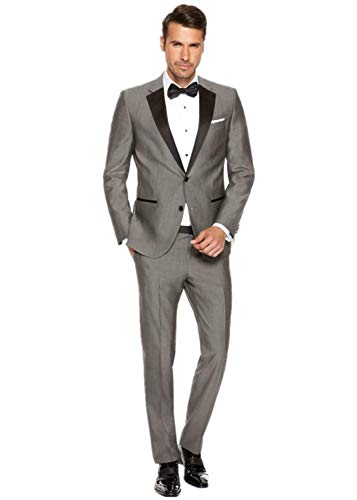 Costume homme de smoking gris clair slim fit 2 pièces pour homme d'affaires