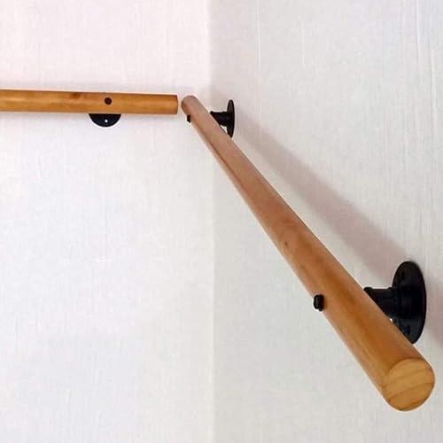 Rambarde d'escalier intérieure en bois avec kit de fixation murale pour maison