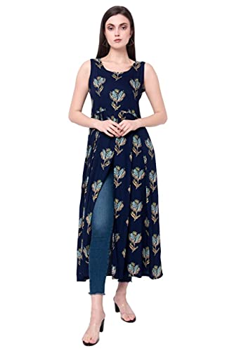 Image of NYPA Women s Rayon Slit Printed Kurta