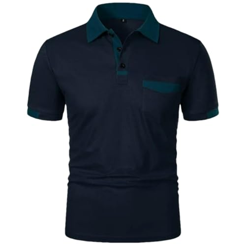 Polo homme à manches courtes uni avec poche poitrine | T-shirt basique et ample