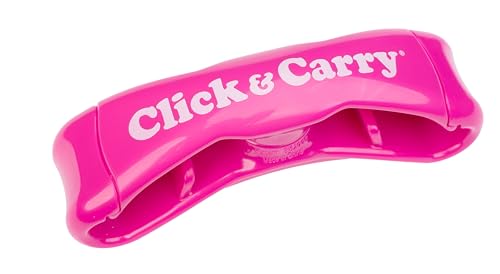 Click & Carry: Soft Gel Grip Hands Free Grocery Bag Carrier, Fuchsia, 1 Pack