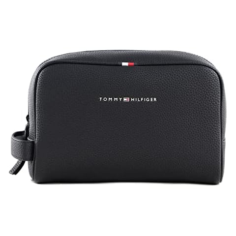 Tommy Hilfiger Herren Kulturbeutel Essential PU Washbag Kunstleder Cover