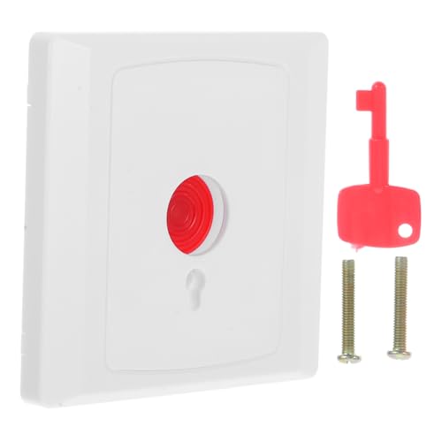 Cabilock Manual Alarm Button Emergency Call Help Button for Seniors Wall-Mounted Reusable Reset Key for Home Security