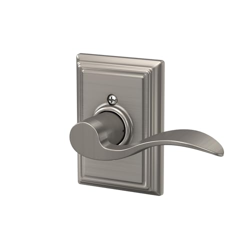 Image of SCHLAGE Accent Lever with Addison Trim Non-Turning Lock in Satin Nickel - Left Handed - F170 ACC 619 ADDLH - 568374