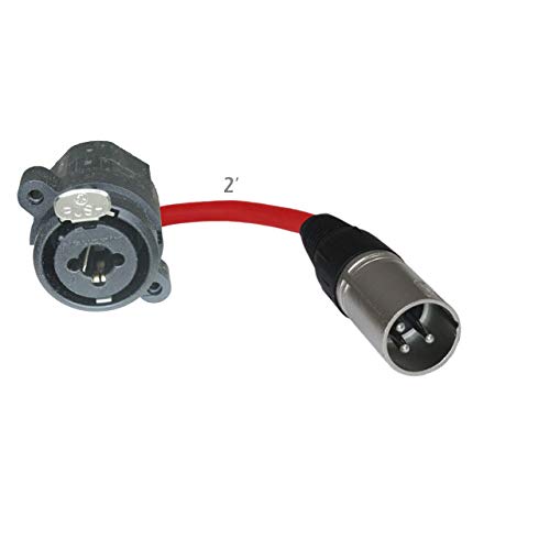 2ft Pigtail: TRS/XLR Male Panel Mount to XLR Male Plug (Green) image 3