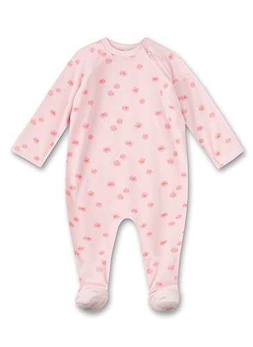 Sanetta Baby-Strampler rosa Blumen aus Nicki | Kuscheliger und bequemer Strampler aus weichem Nicki für Mädchen. | Babyoverall Größe