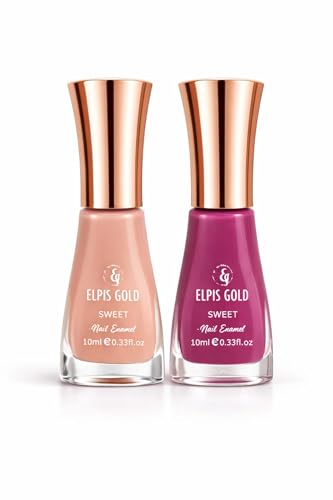 Image of Nail Paint Combo Pack of 2 | Quick Dry | Long Lasting | Glossy Finish (Peach Magenta Combo)