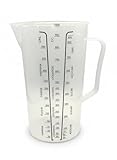 RUNA GOODS - Vaso medidor de plástico y escala precisa – 1000 ml resistente al calor y al lavavajillas – Jarra para líquidos y sólidos, ideal repostería y cocina diaria.