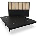 NALUI - Base Tapizada 135x190 cm de Acero con 7 patas de Altura 25cm, Gran Estabilidad con 5 Barras Transversales, Tejido 3D Transpirable y 4 Válvulas de Aireación | Fabricado en España | Negro
