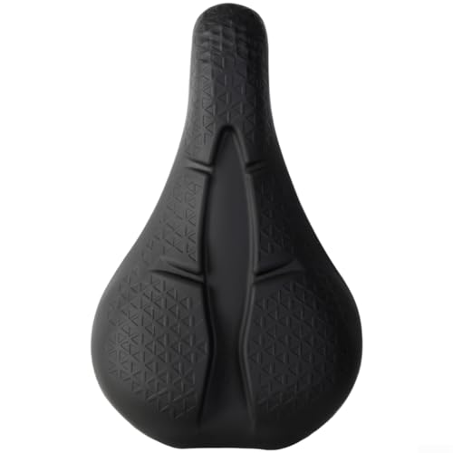 Valixirant Sillín de silicona - Almohadilla de asiento superresistente y absorbente de golpes con textura antideslizante y asientos de bicicleta estándar ventilados (negro)