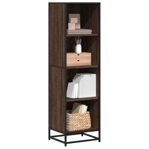 Armario de libros y separador de espacios marrón roble de 139 cm 2
