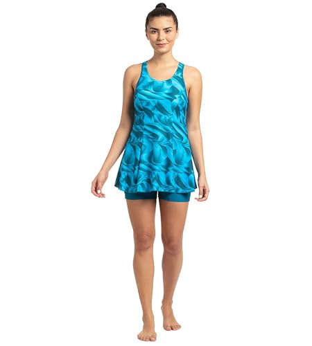 Image of Speedo Women's Swimdress with Boyleg | Swimming Costume Swimsuit | Chlorine Resistance | UPF 40+ Sun Protection | Removable Bra Pads