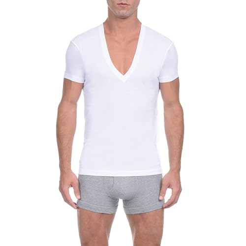 2(X)IST Men's Pima Cotton Slim Fit Deep V-Neck T-Shirt