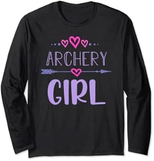 ARCHERY GIRL Bow & Arrow Target Shooting Athlete Teens Women Long Sleeve T-Shirt