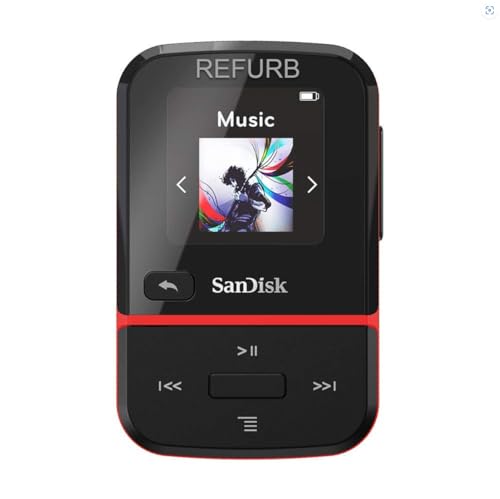 SanDisk 16GB Clip Sport Go MP3 Player, Red - LED Screen...