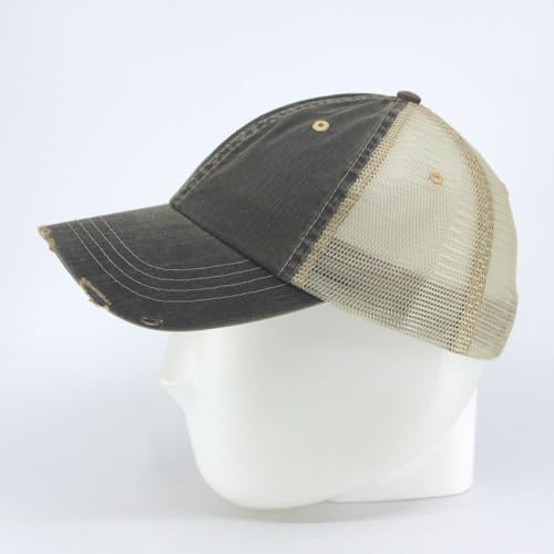 Image of The Vintage Year Distressed Cotton Unstructured Soft Mesh Breathable Adjustable Dirty Wash Dad Hat Trucker Baseball Cap