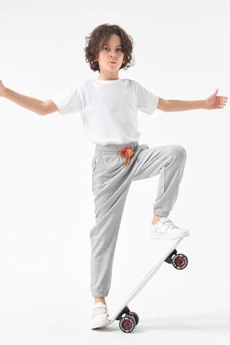 SOIBEEN Boys Sweatpants Boys Joggers with Pocket and Drawstring Athletic Workout Trousers 3-Pack Pants Kids Clothes Size 5-6 Years - image 8